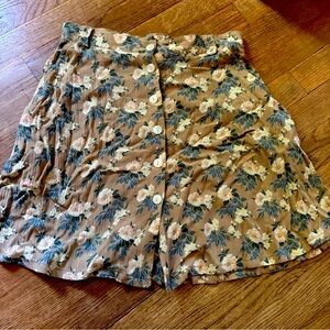 Gap Beige Floral Button Front Skirt Size 4